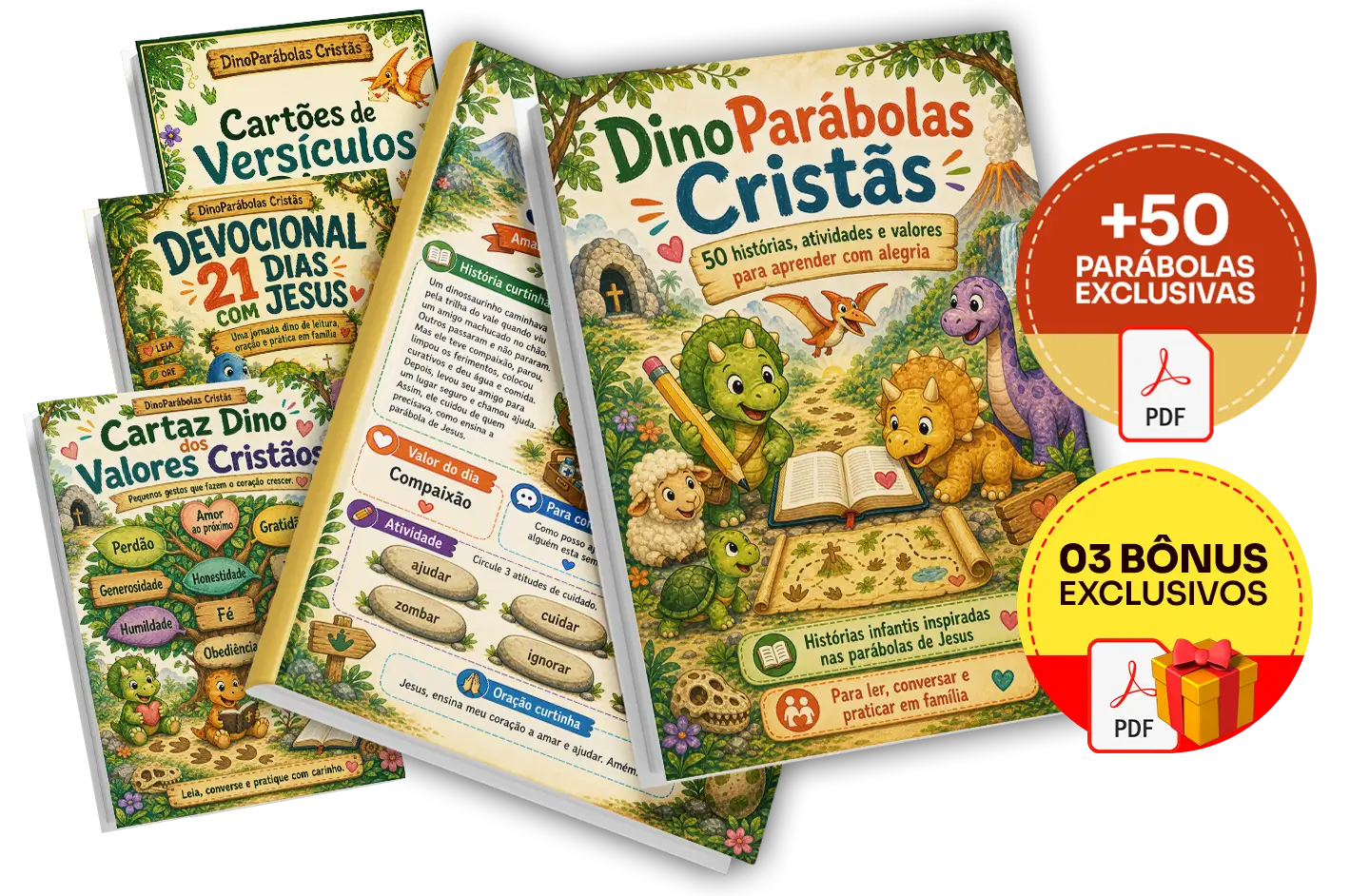 Mockup do Plano Completo DinoParábolas Cristãs