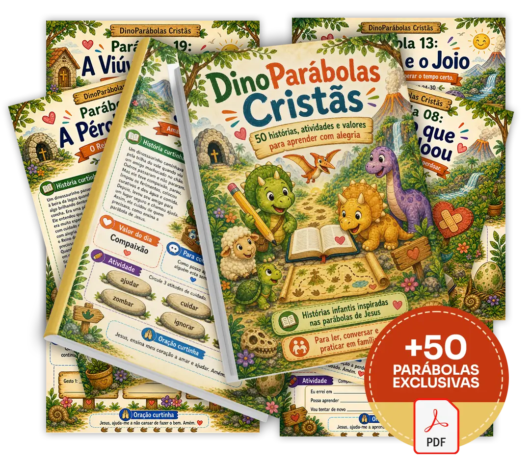 Mockup principal do DinoParábolas Cristãs